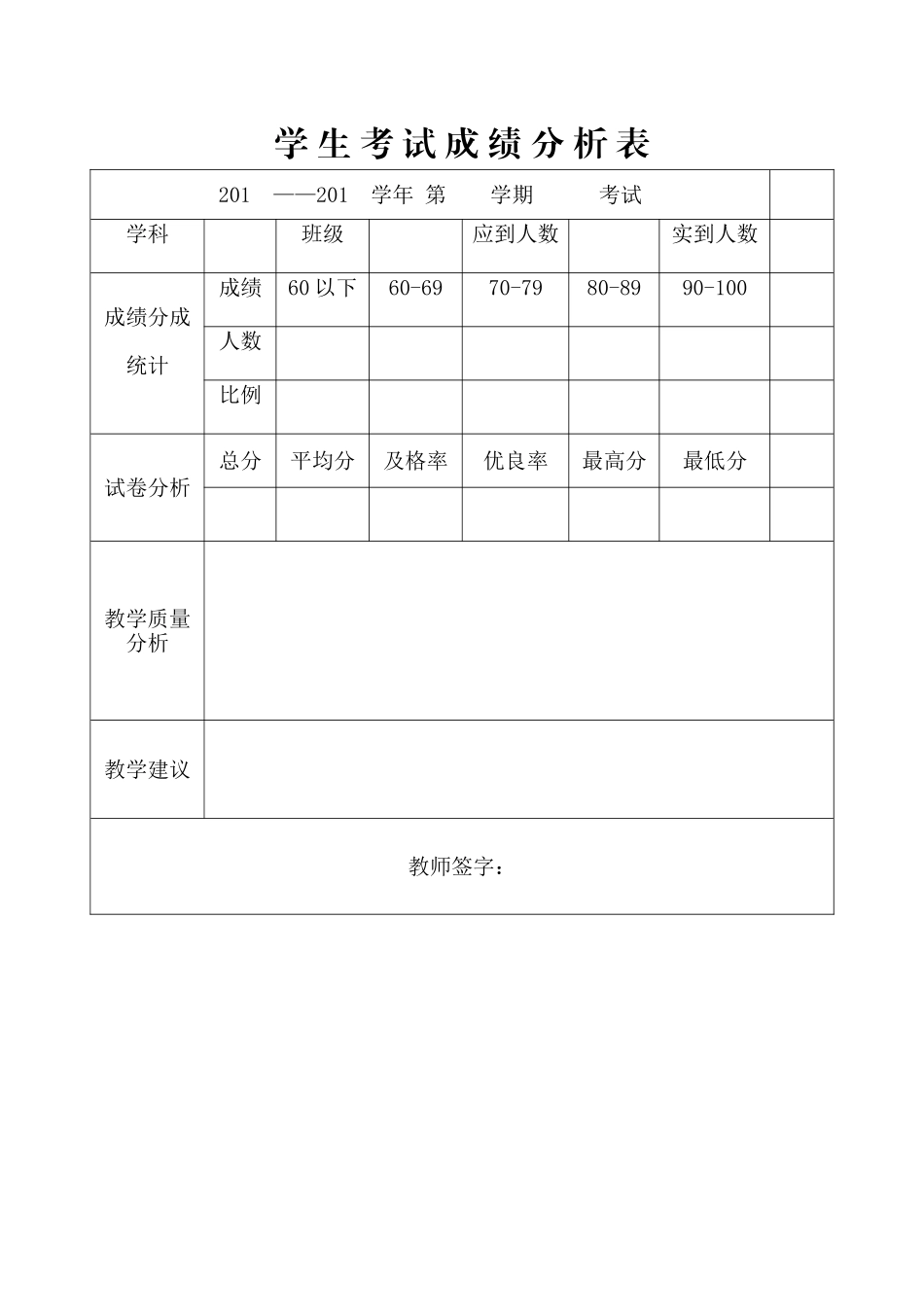学生考试成绩分析表_第1页