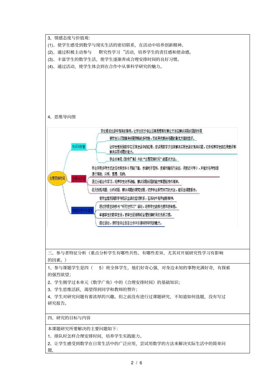 小学数学研究性学习设计方案_第2页
