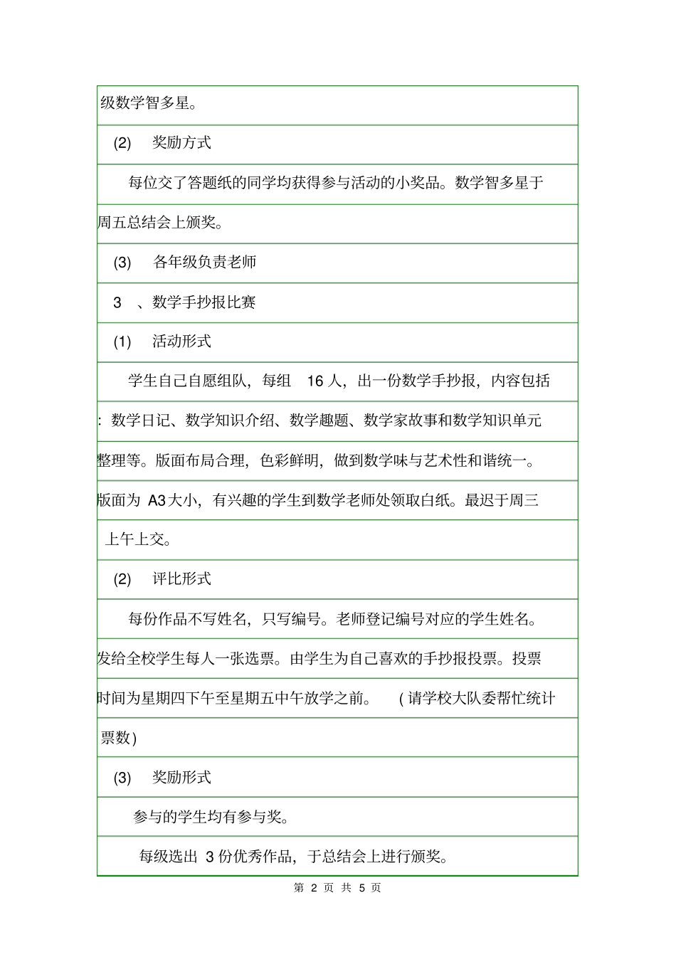 小学数学趣味教学活动方案活动方案_第2页