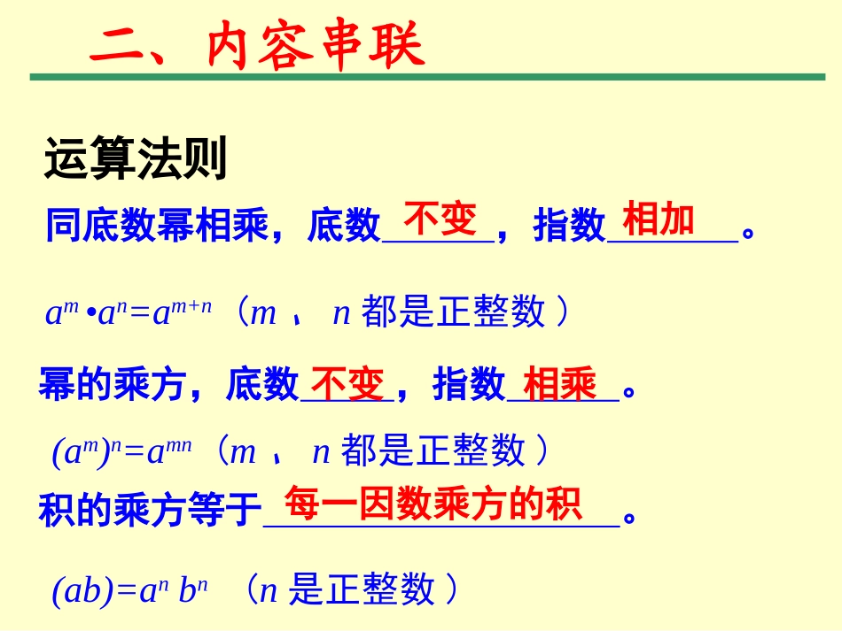 七年级下册第一章整式的乘除回顾与思考_第3页