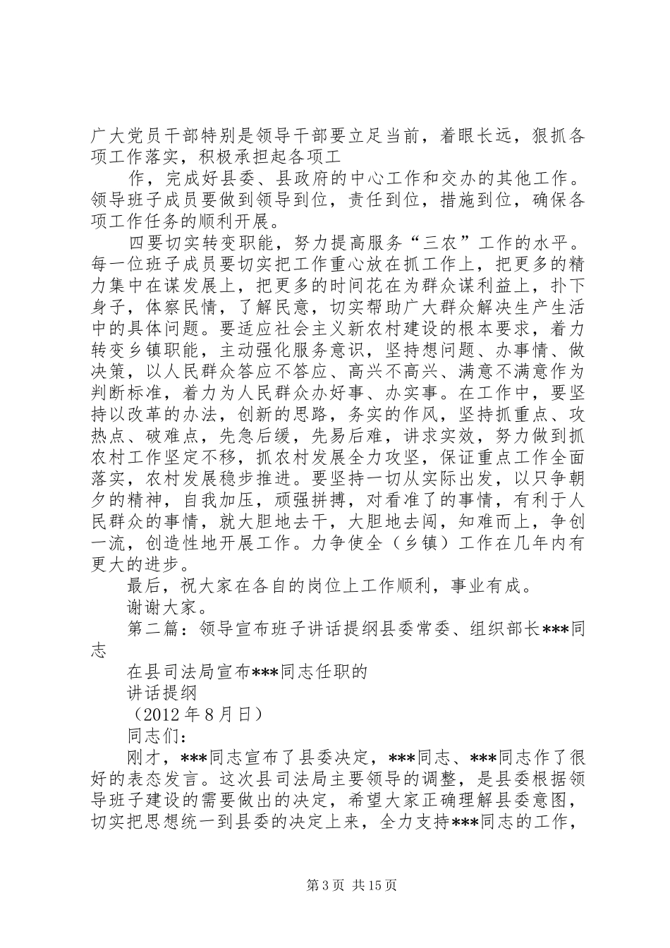 宣布班子讲话发言(乡镇)_第3页