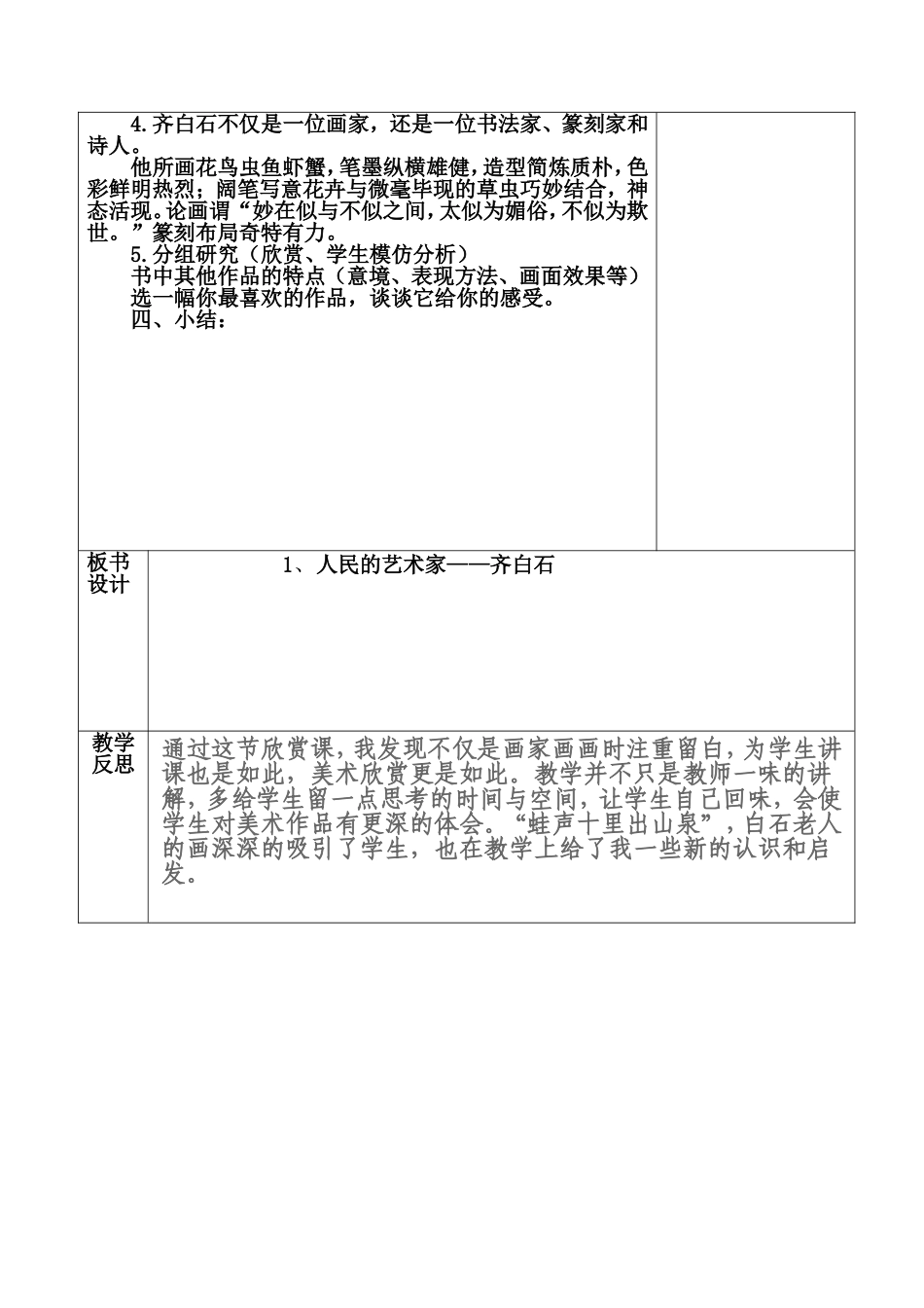 人民艺术家--齐白石教案文档_第2页
