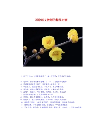写给语文教师的精品对联