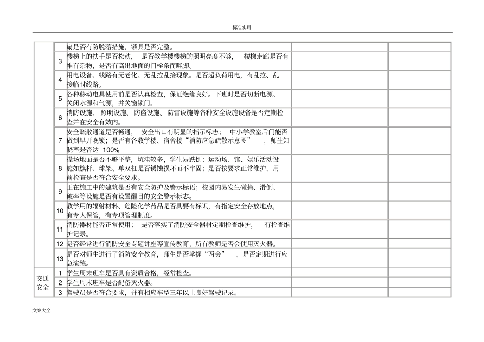 小学的安全系统隐患排查表_第2页
