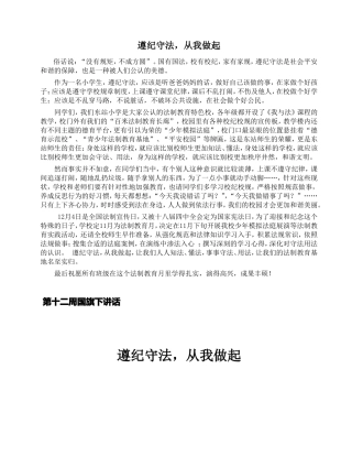 “遵纪守法”讲话11、10