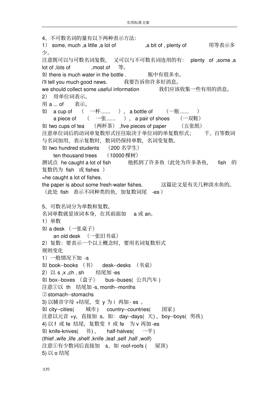 小学英语名词语法讲解及相应地练习_第3页