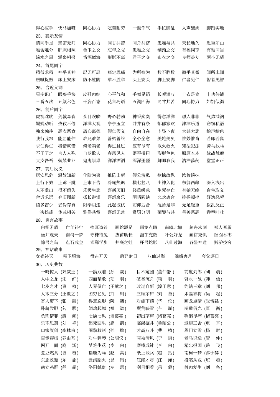 小学语文知识成语归类集锦2_第3页
