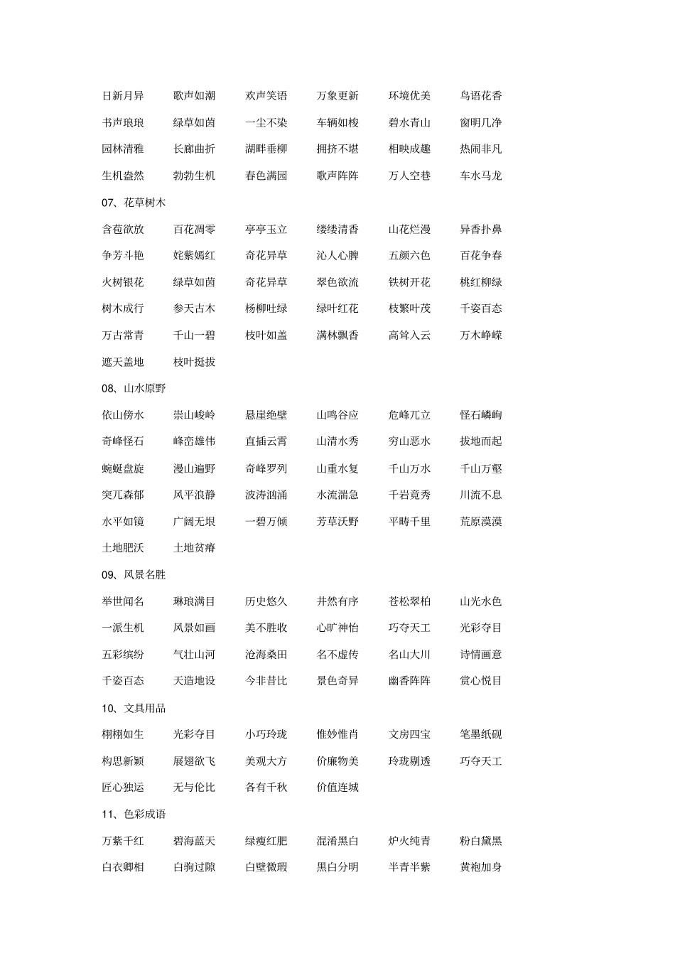 小学语文知识集锦词语归类_第2页