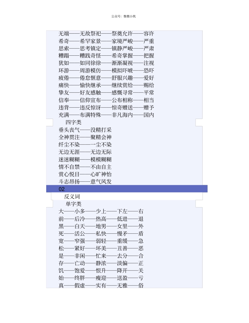小学阶段语文常考近义词、反义词汇总,非常全面,建议收藏!_第3页