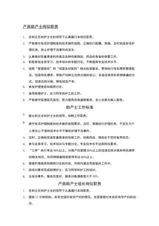 产房助产士岗位责任
