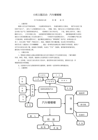 小班主题活动汽车嘟嘟嘟概要
