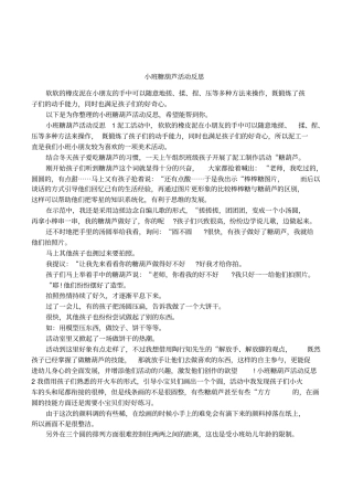 小班糖葫芦活动反思