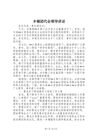 乡镇团代会领导讲话发言_1