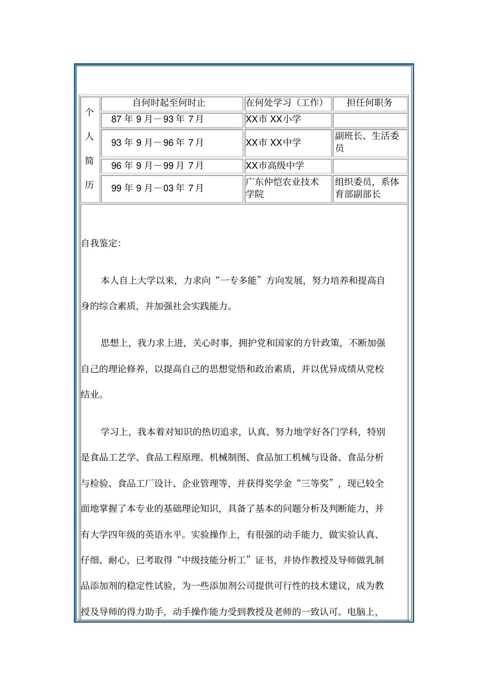 就业推荐表填写模板_第3页