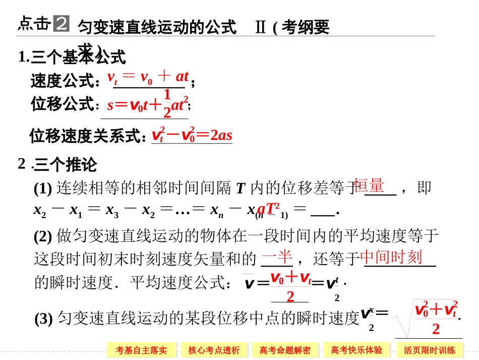 2013届高考一轮物理复习课件必修1第一章_运动的描述第2讲_匀变速直线运动的规律_(教科版)_第3页