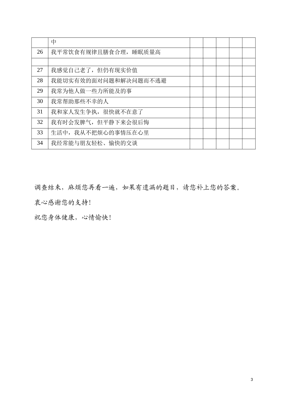 老年人幸福感调查问卷_第3页
