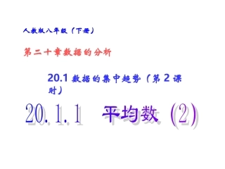 数据的集中趋势第课时平均数