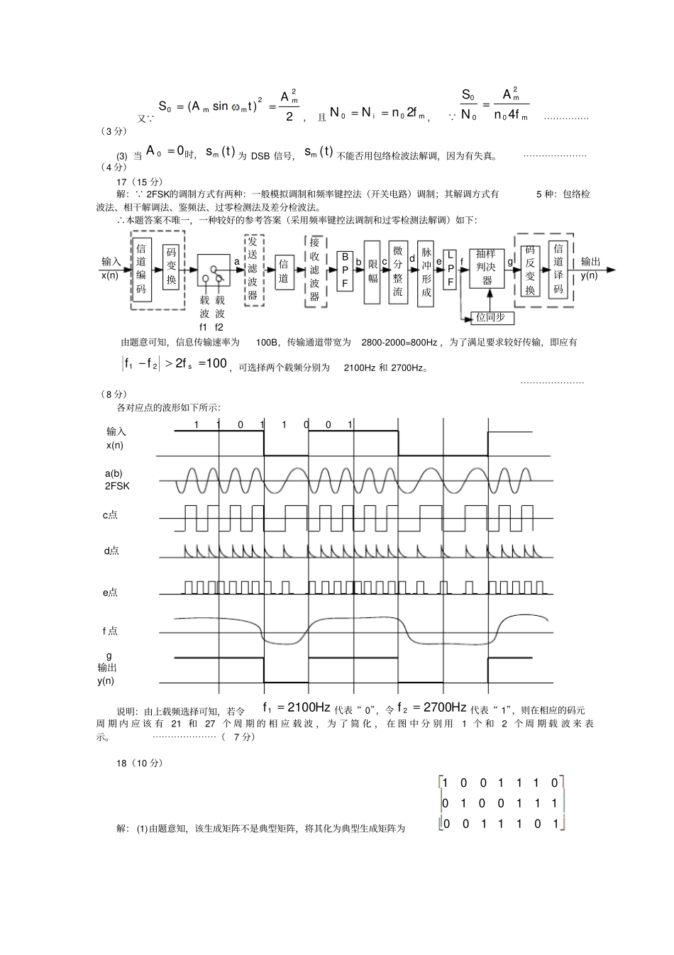 山东大学通信原理试卷及答案教材_第3页
