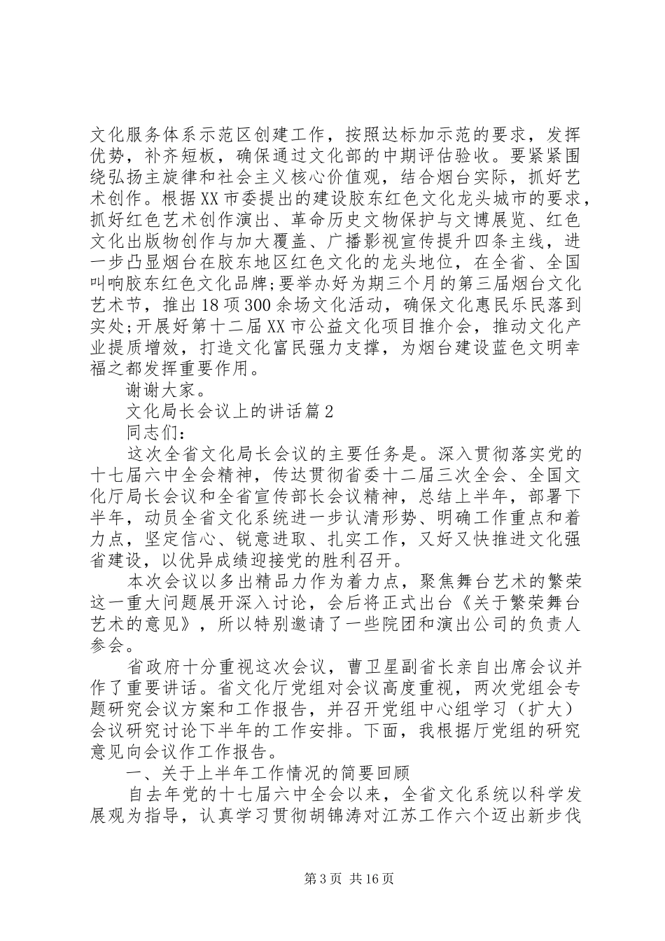 文化局长会议上的讲话发言_第3页