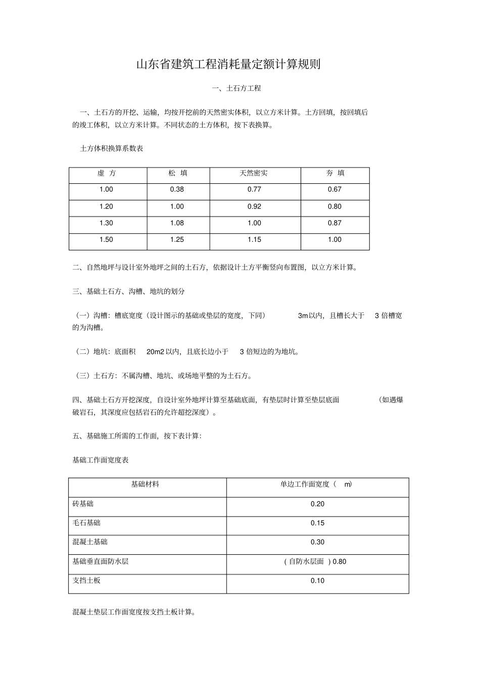 山东建筑工程消耗量定额计算规则_第1页