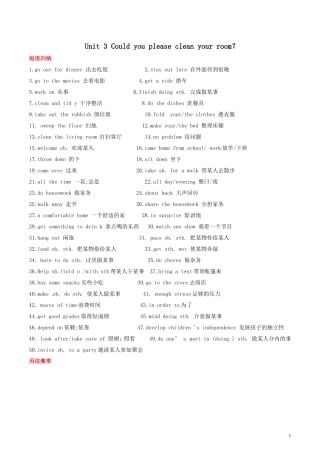八年级英语下册Unit3Couldyoupleasecleanyourroom？基础知识