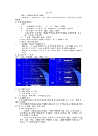 多媒体技术07311 复习资料