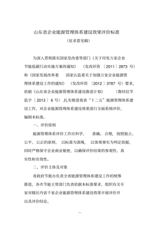 山东能源管理体系评价标准资料