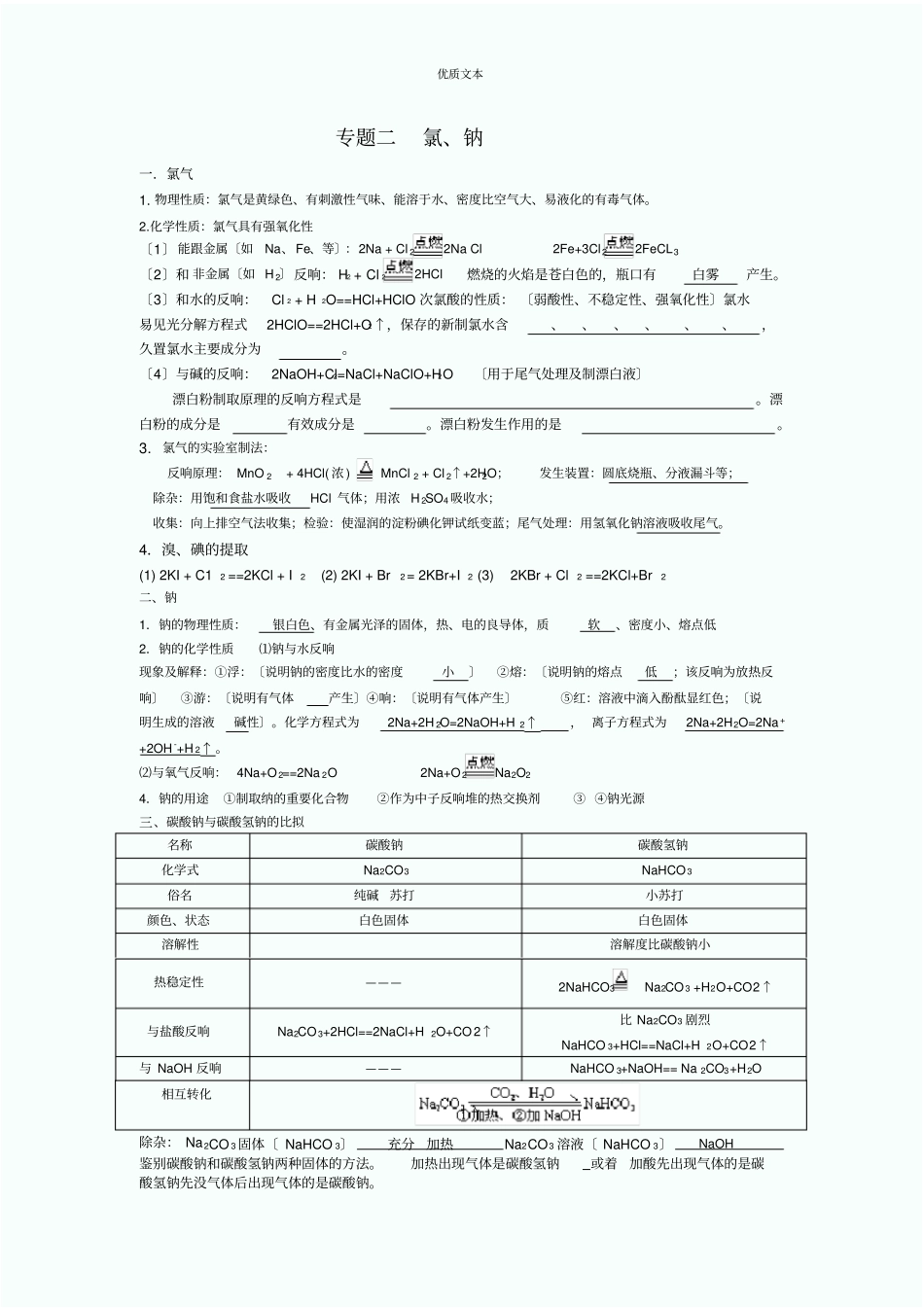 山东高中化学学业水平测试知识点总结_第3页