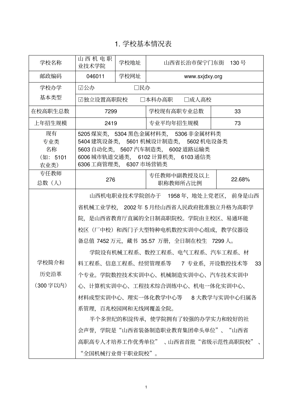 山西普通高等学校高等职业教育专科专业设置申请表_第3页