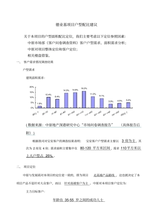 山语华庭德业基项目户型配比建议