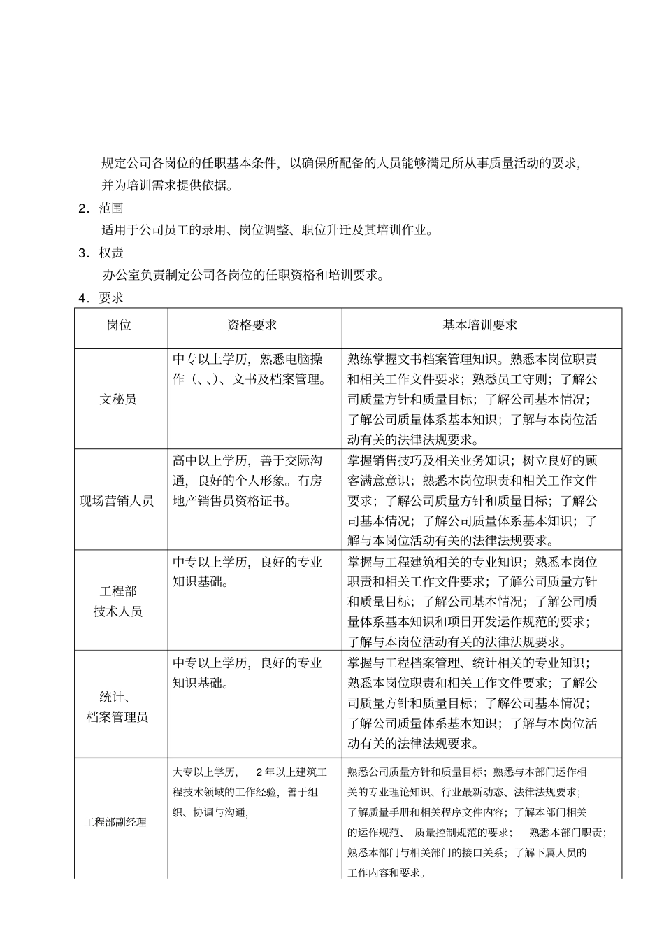 岗位任职资格及培训要求4_第2页