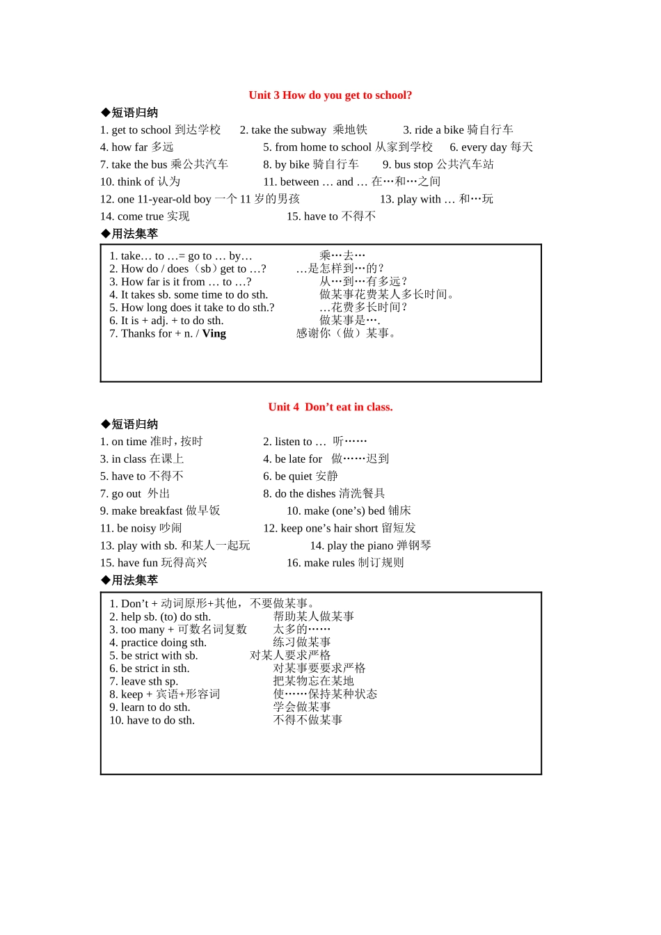 七下u1-u12短语归纳_第2页