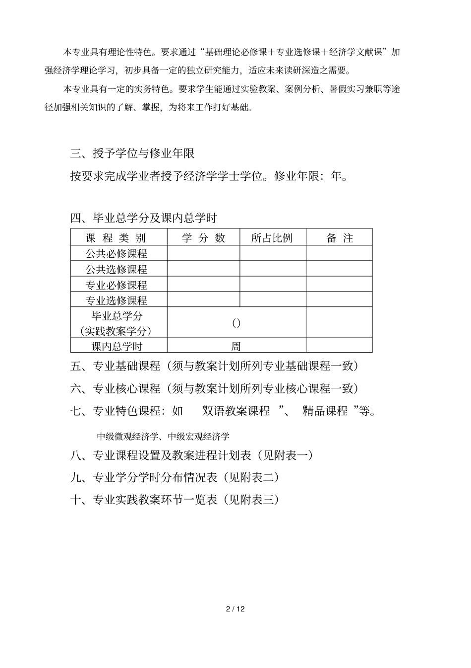 岭南学院经济学专业培养方案_第2页