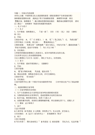 岳麓版高中历史必修3知识点总结
