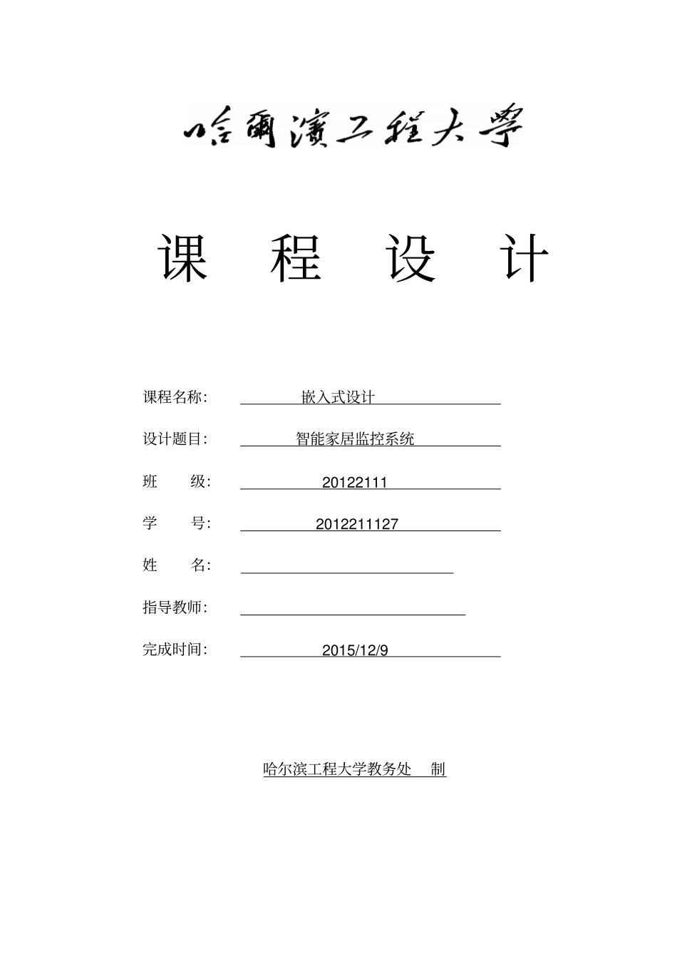 嵌入式项目书全解_第1页