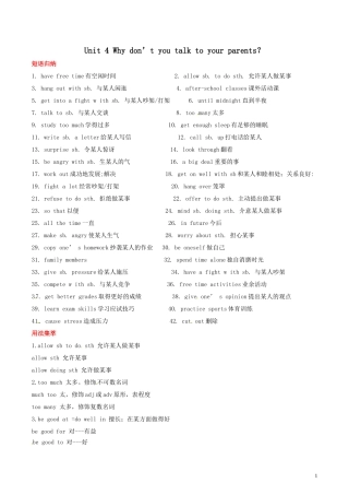 八年级英语下册Unit4Whydon’tyoutalktoyourparents？基础知识