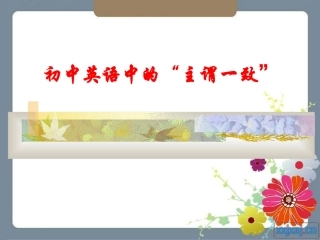 初中英语中的“主谓一致”