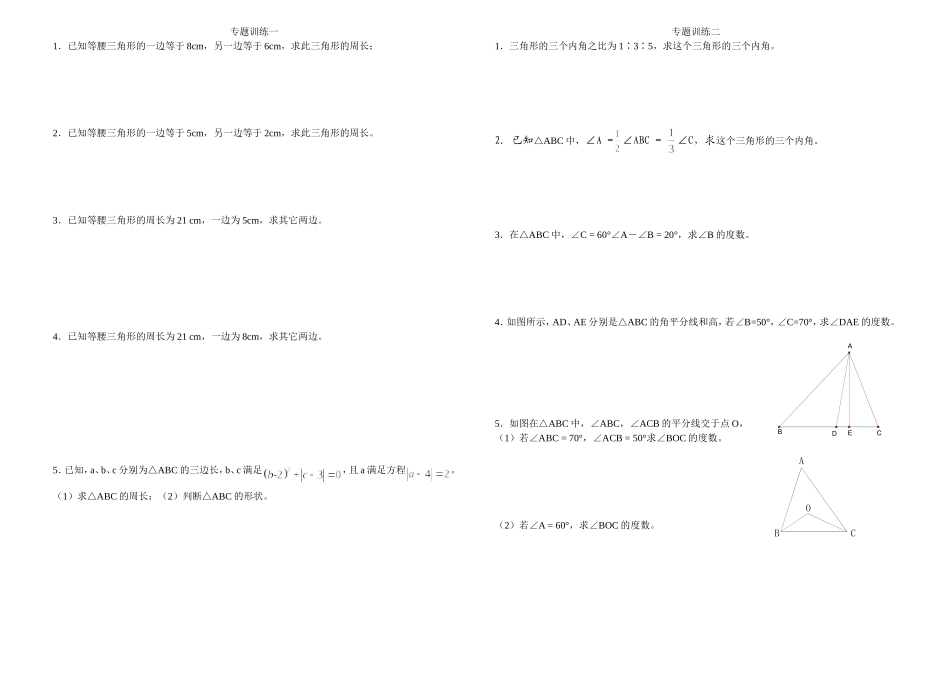 三角形专题训练（100410）_第1页