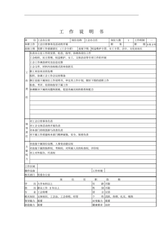 工会办公室各职务介绍28