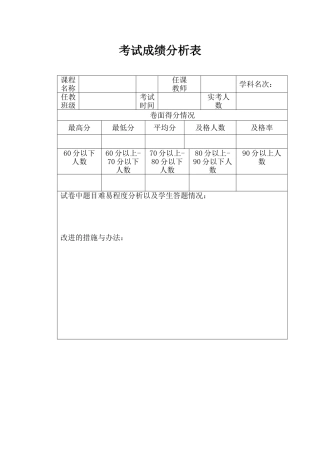 考试成绩分析表 (3)