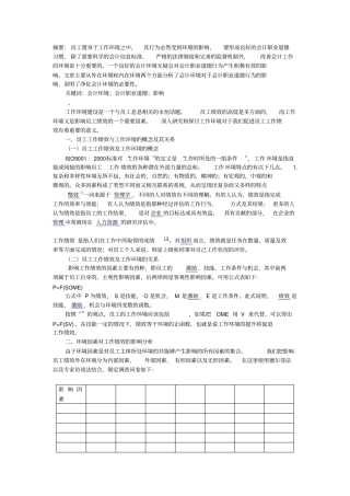 工作环境与员工绩效之间的关系