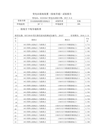 接地装置(接地导通)交接试验报告
