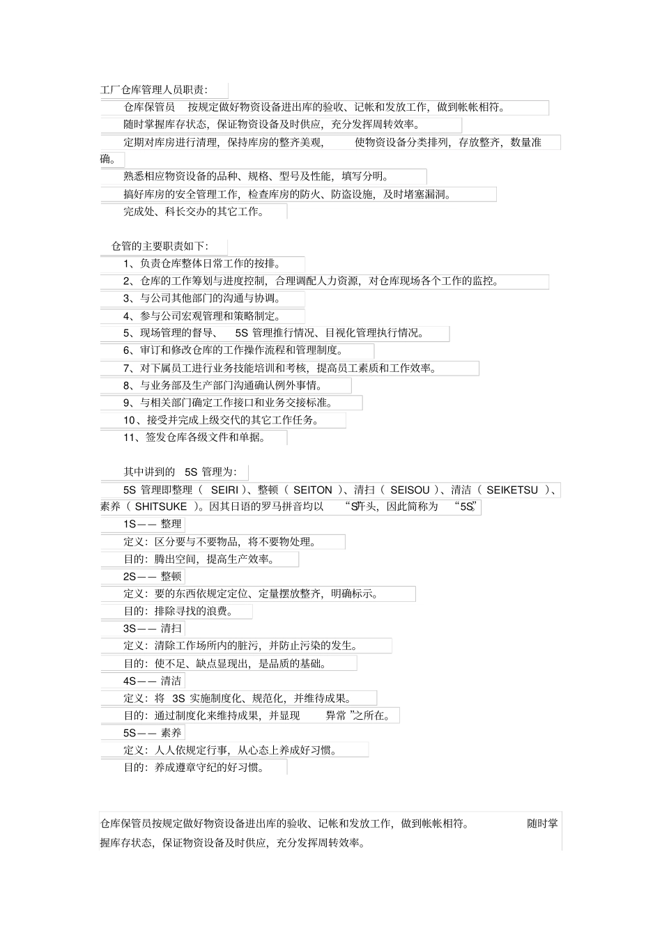 工厂仓库管理人员职责_第1页