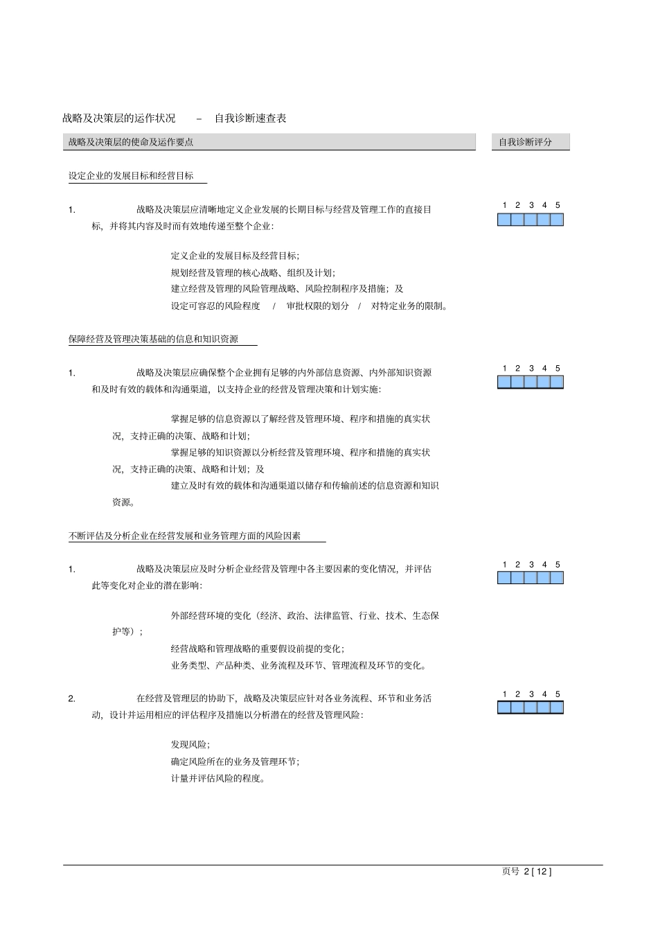 工具：企业风险的诊断表_第2页