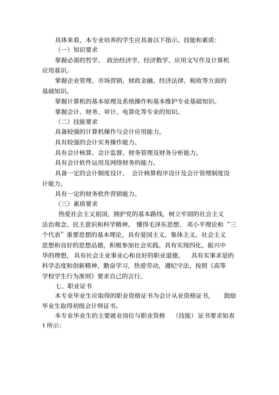 工商职业学院2013会计专业教学计划_第3页