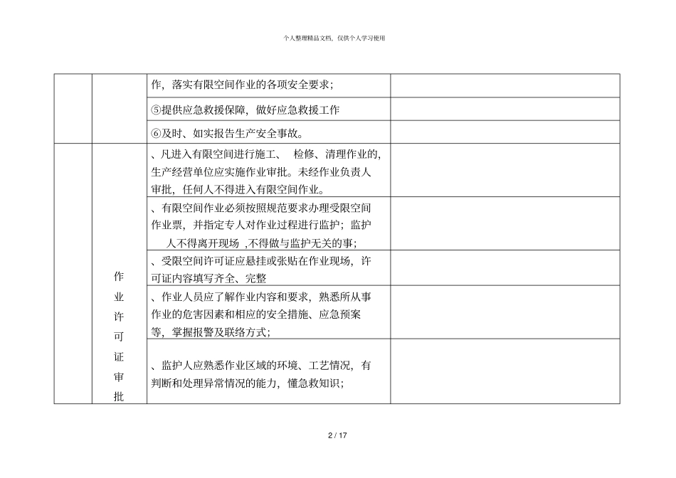 工商贸企业有限空间作业安全检查表_第2页