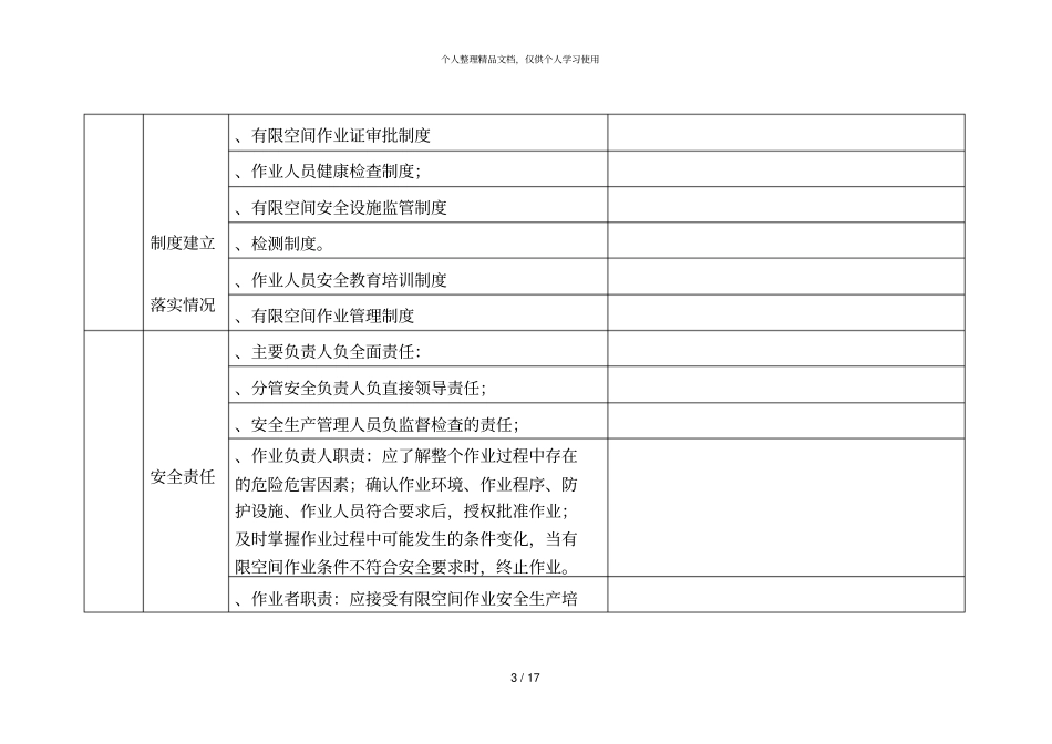 工商贸企业有限空间作业安全检查表_第3页