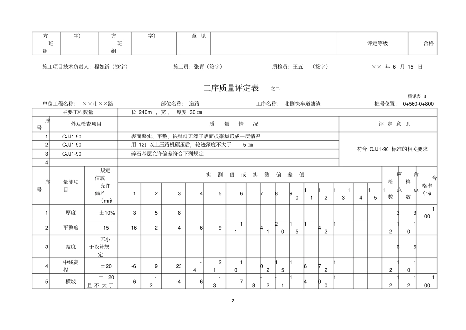 工序质量评定表_第2页