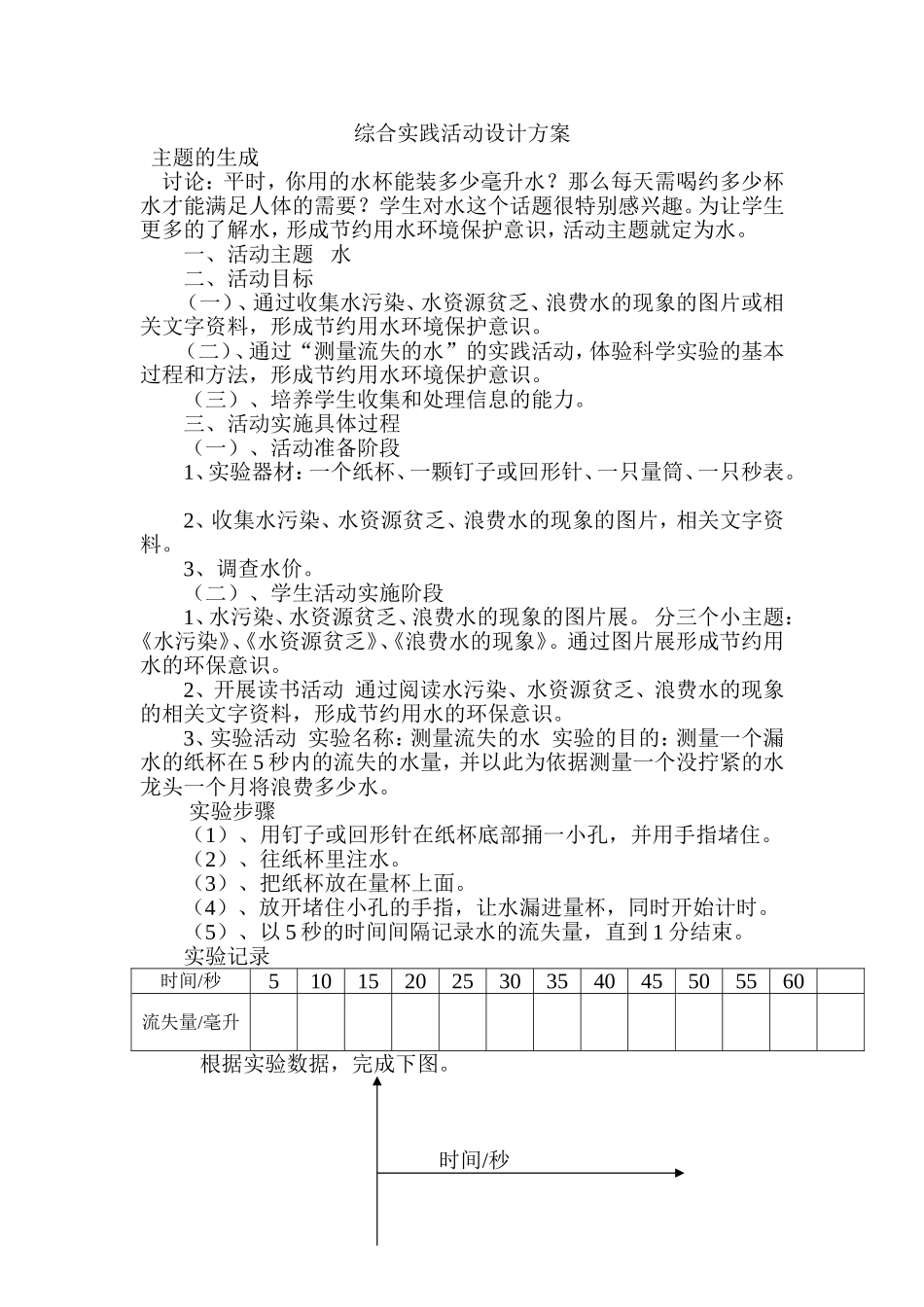 综合实践活动设计方案 (2)_第1页