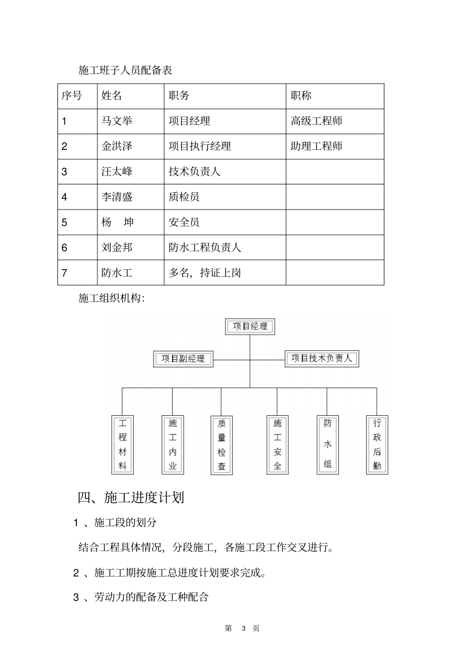 工程地下室SBS改性沥青防水卷材施工方案_第3页